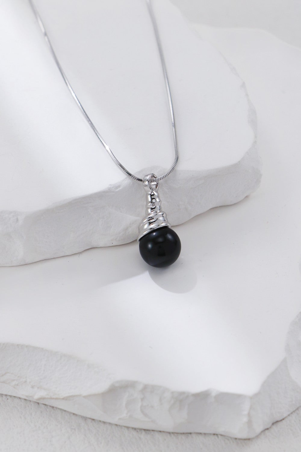 Niche Design Series Sterling Silver Black Agate Necklace