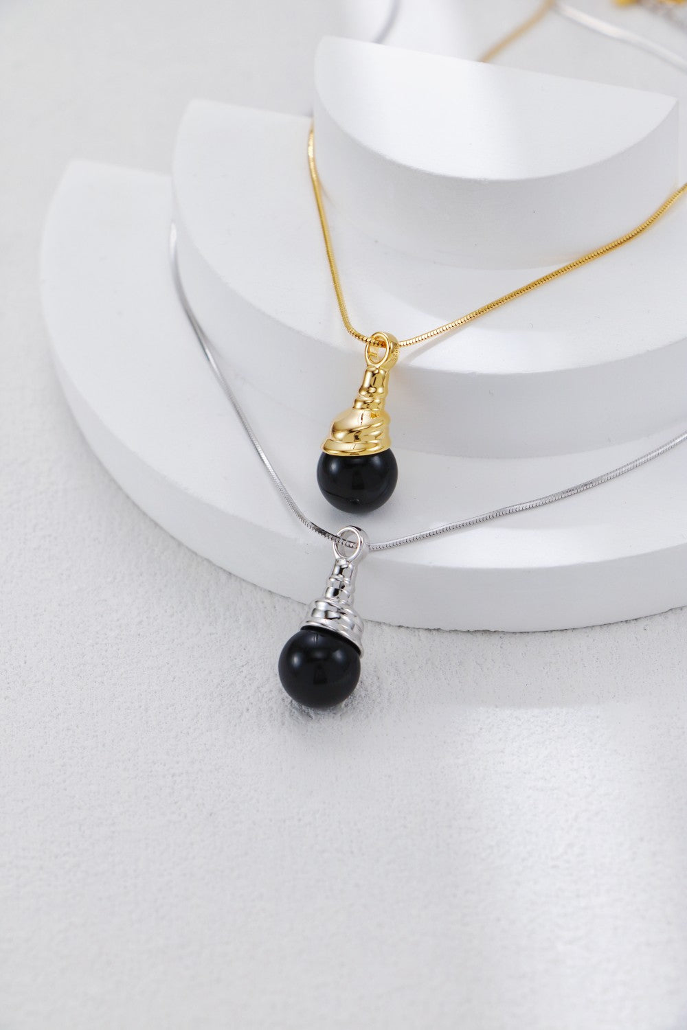 Niche Design Series Sterling Silver Black Agate Necklace