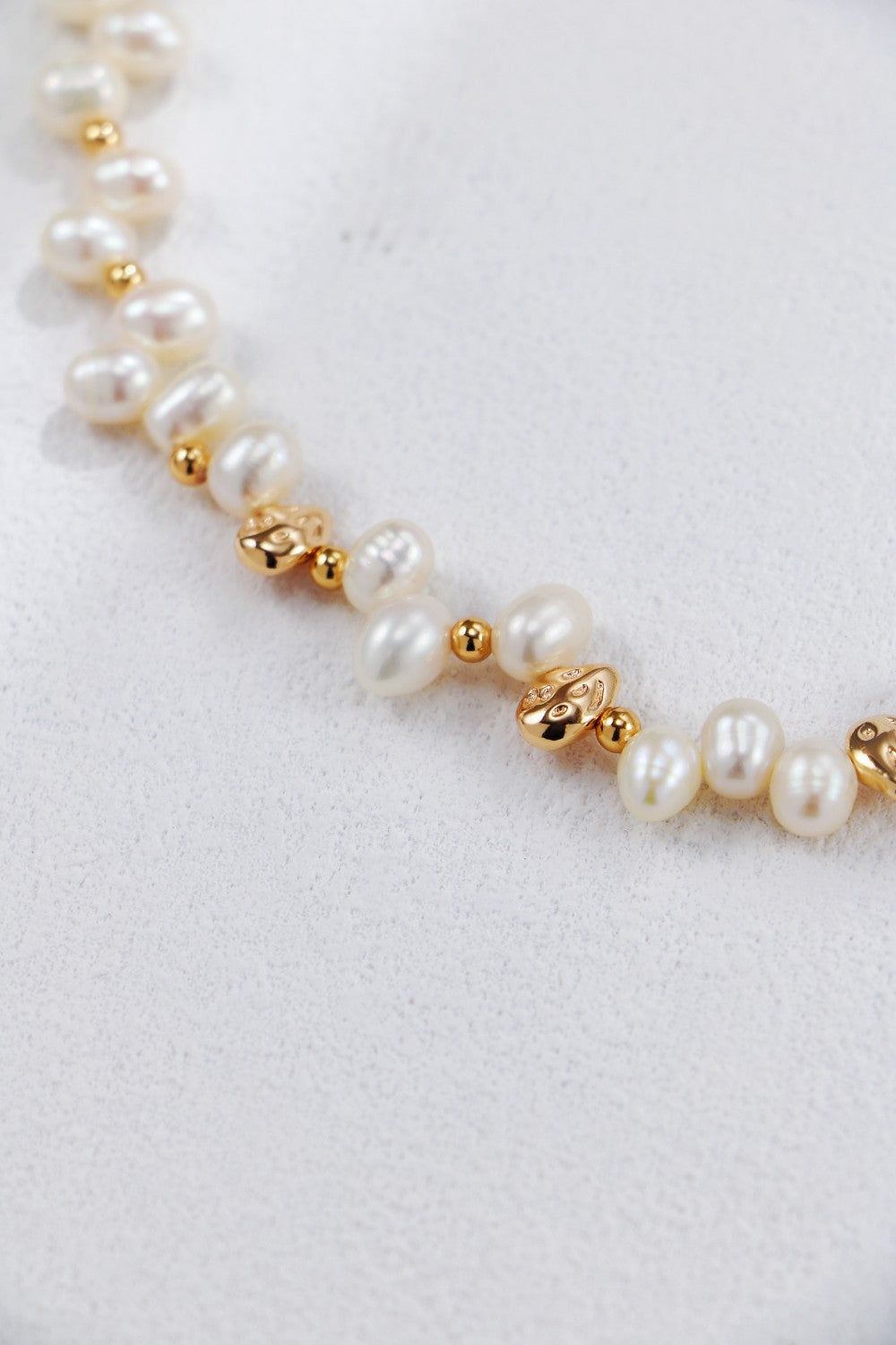 Niche Design Series Sterling Silver Vintage Gold Pearl Necklace