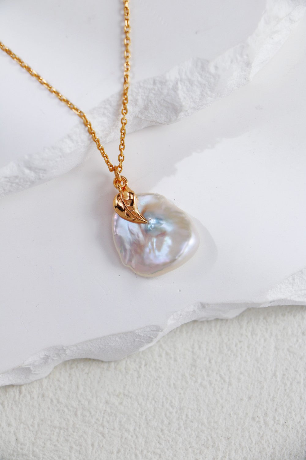 Niche Design Series Sterling Silver Petal Vintage Pearl Necklace