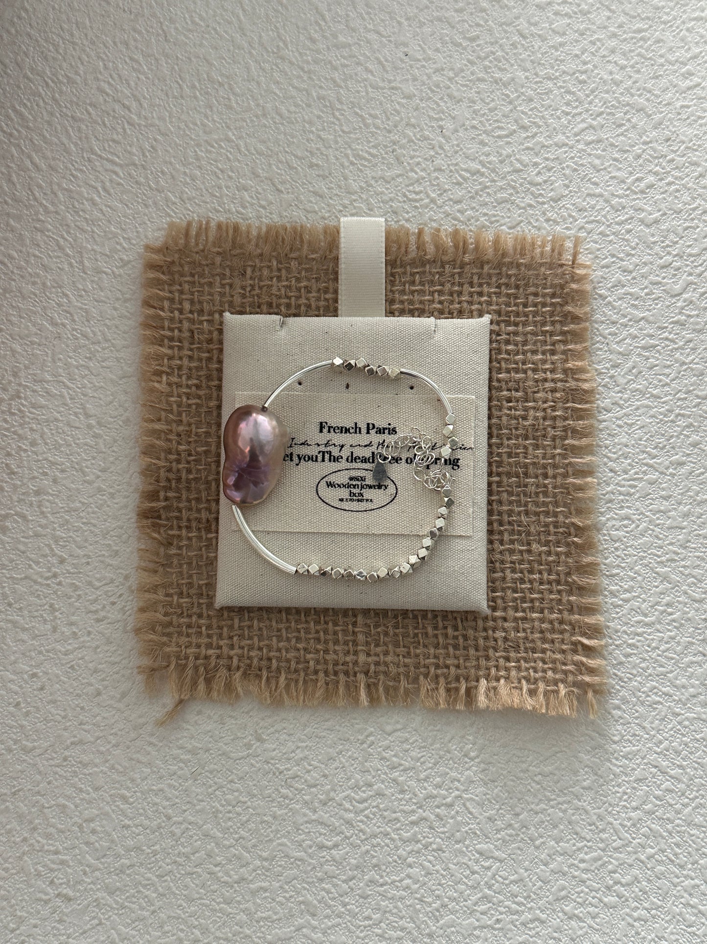 Natural colorful baroque pearl sterling silver bracelet