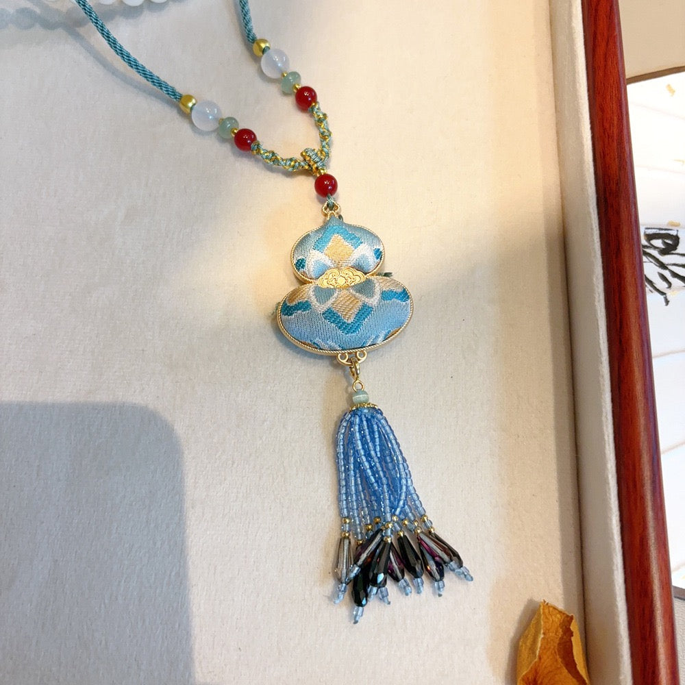 Intangible Cultural Heritage Chinese Silk Song Brocade Pure Handmade Pendant, Necklace, Jewelry