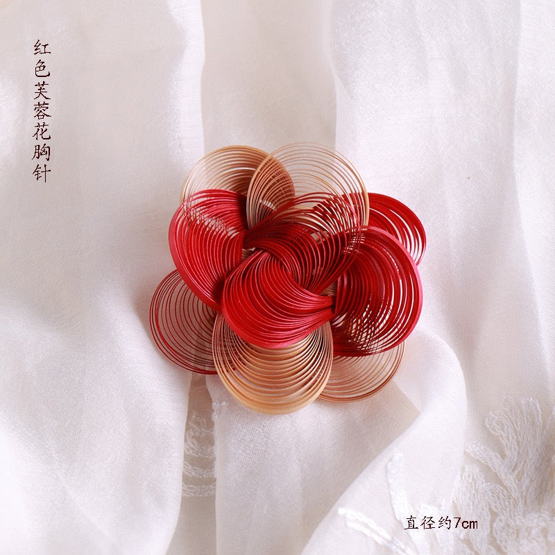 Intangible cultural heritage handmade bamboo earrings, brooches, hairpins,the same style as Li Ziqi