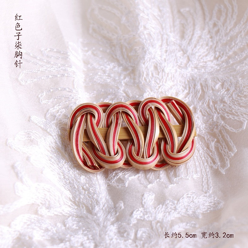 Intangible cultural heritage handmade bamboo earrings, brooches, hairpins,the same style as Li Ziqi
