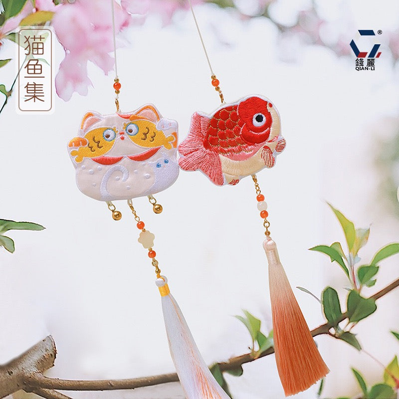Intangible Cultural Heritage Handmade Goldfish Scented Bag Pendant