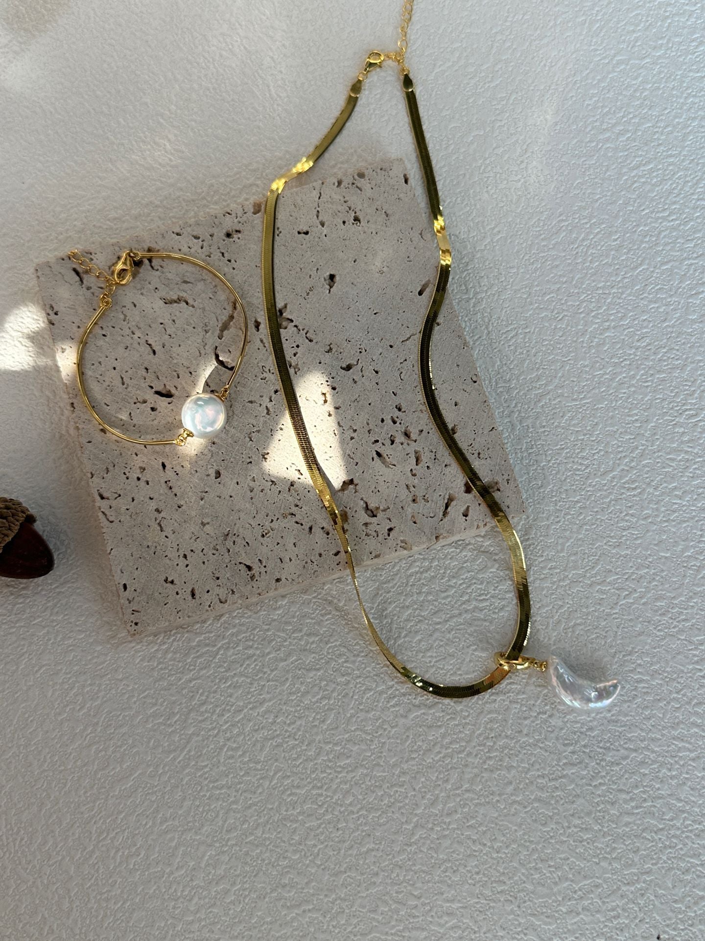 Sun, Moon and Star Baroque Pearl Necklace
