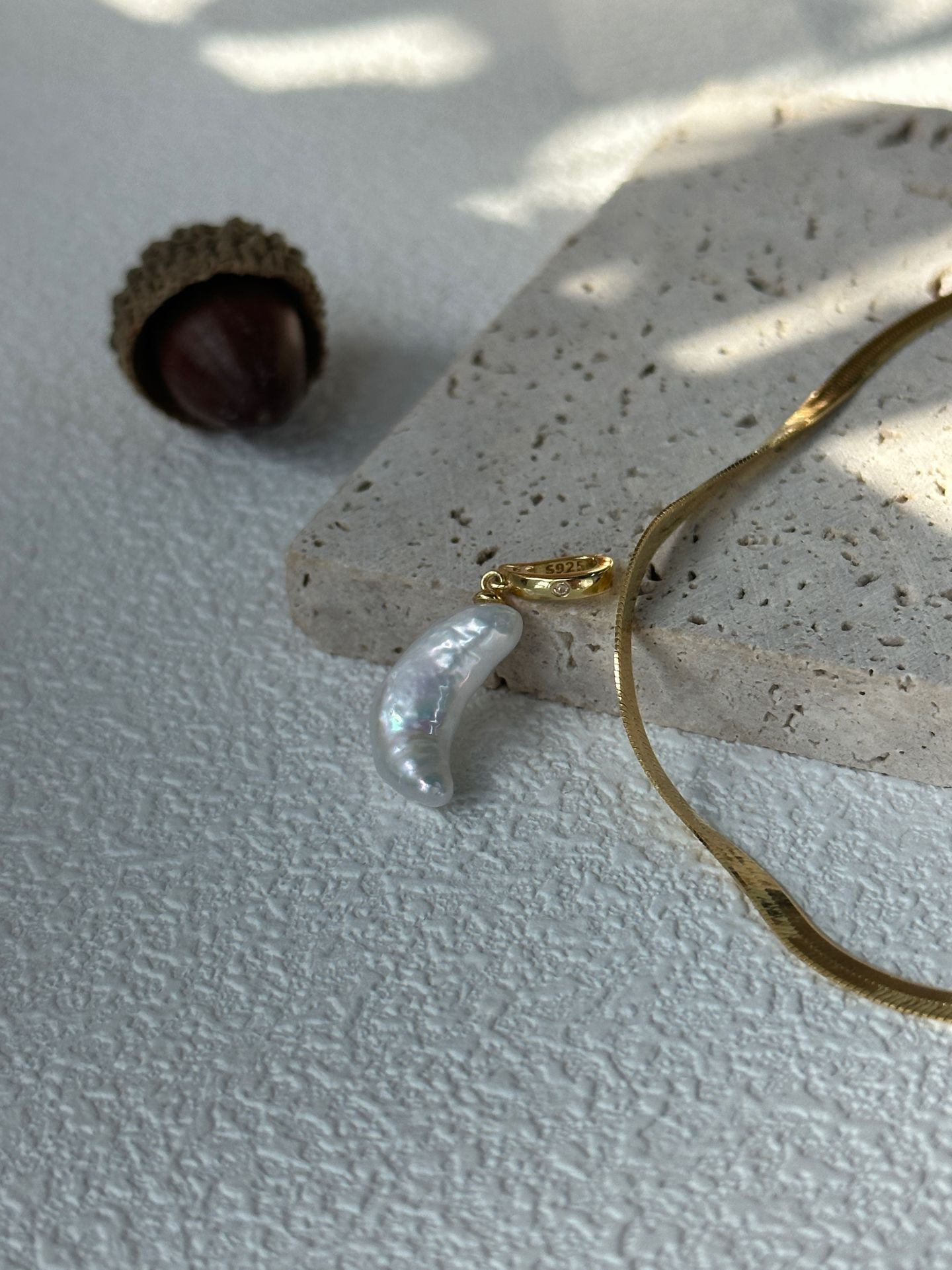 Sun, Moon and Star Baroque Pearl Necklace