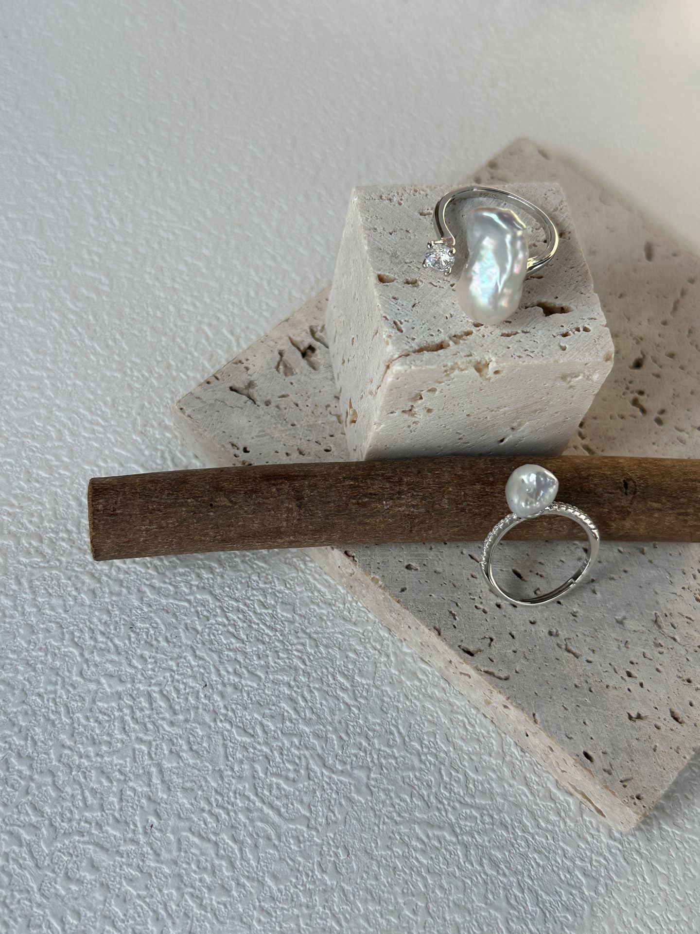 Natural super bright colorful baroque pearl sterling silver ring