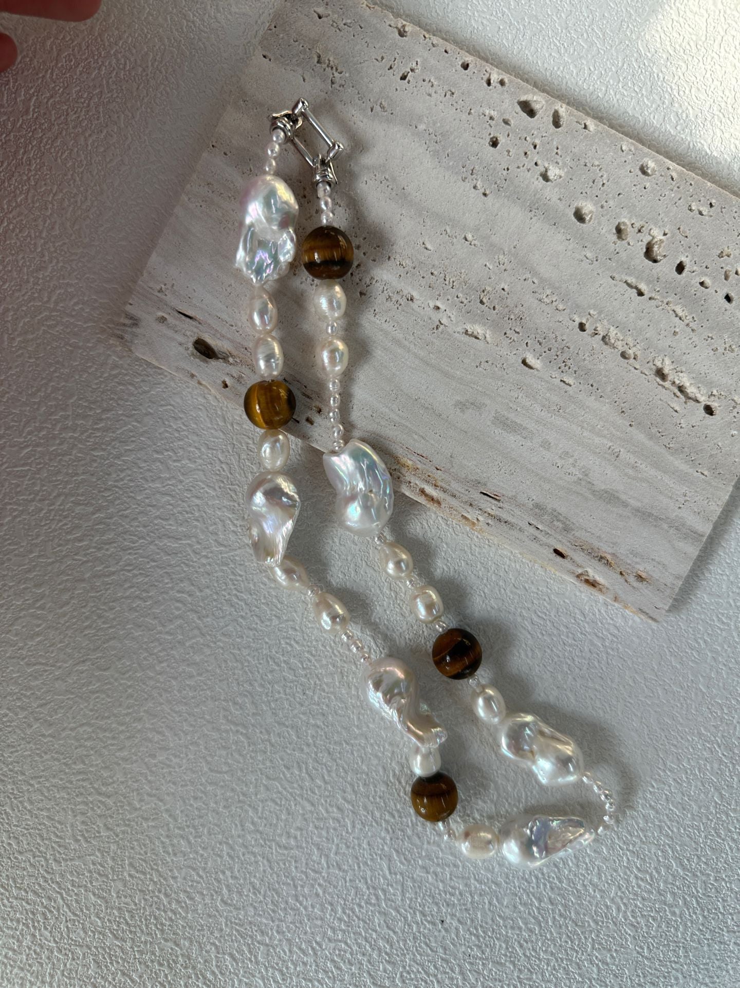 Amber Large Baroque Pearl Necklace