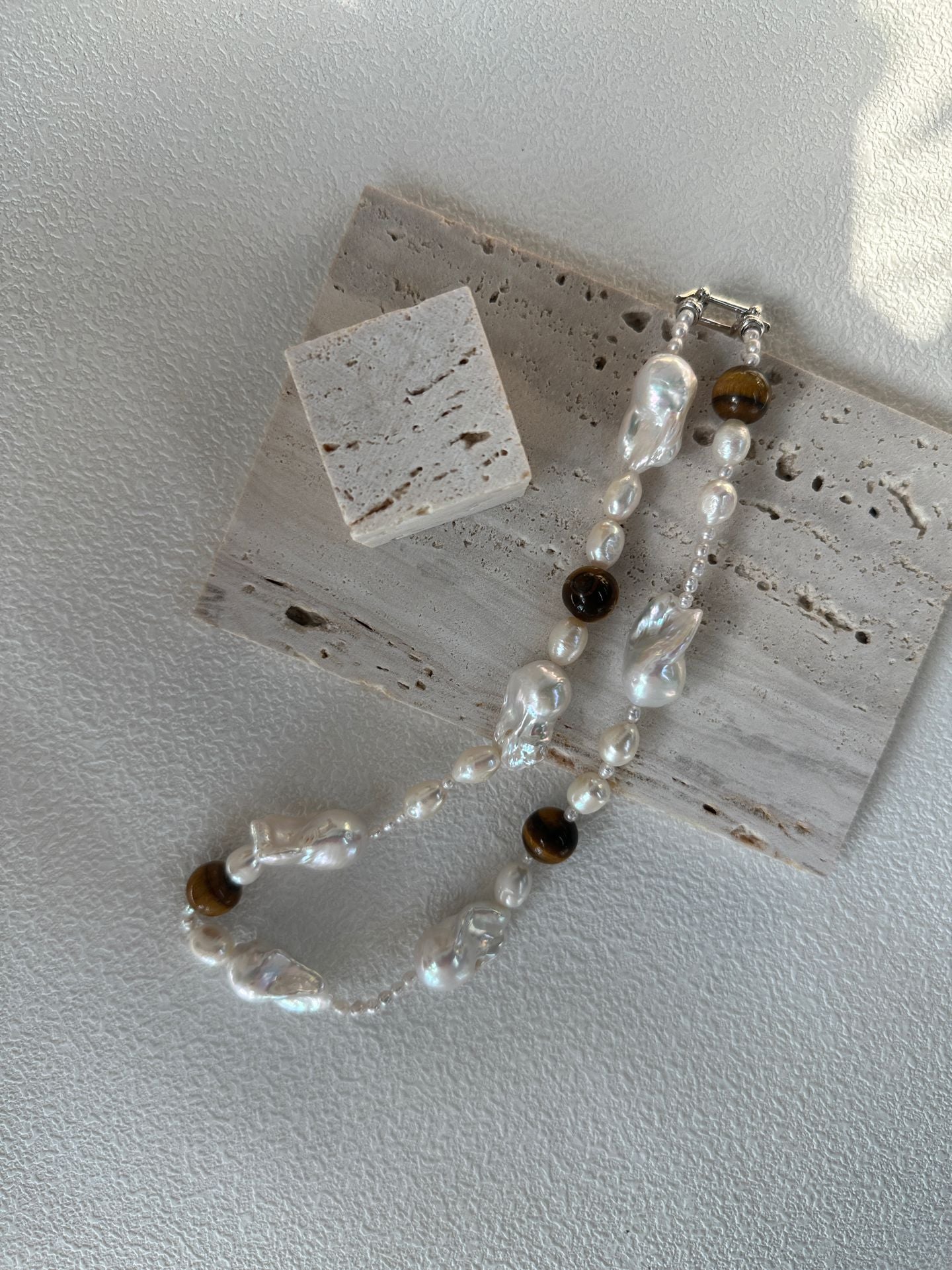 Amber Large Baroque Pearl Necklace