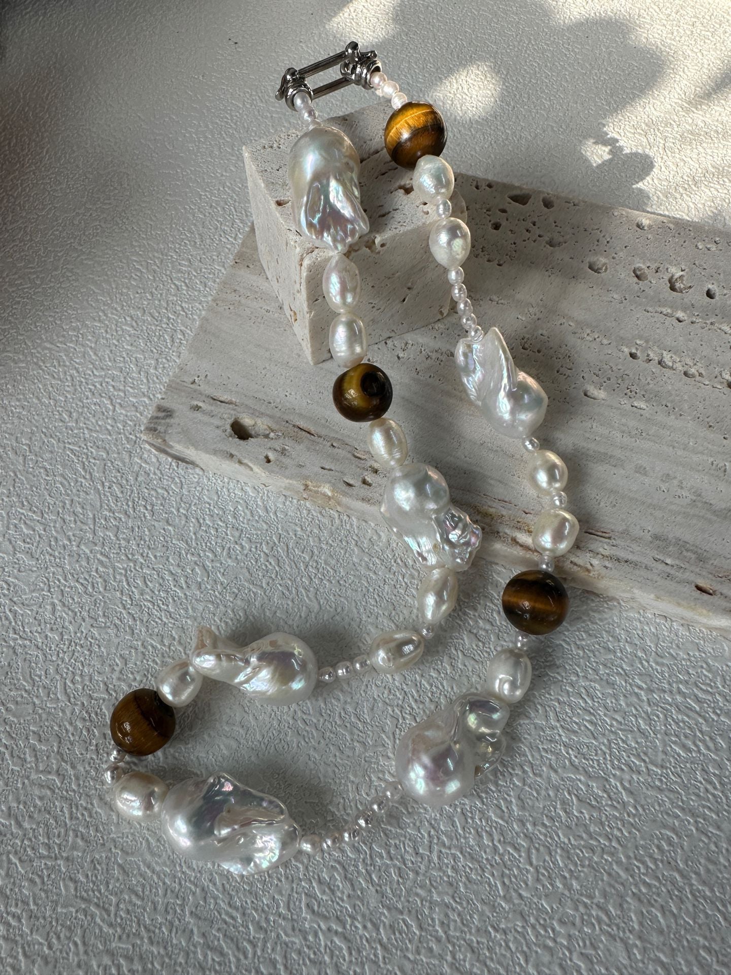 Amber Large Baroque Pearl Necklace