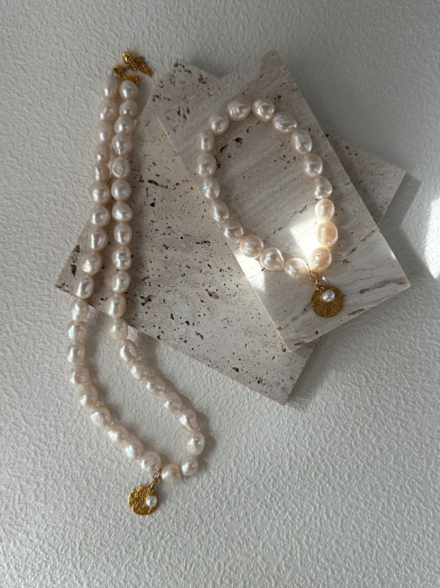 Pure natural Baroque retro minimalist pearl necklace