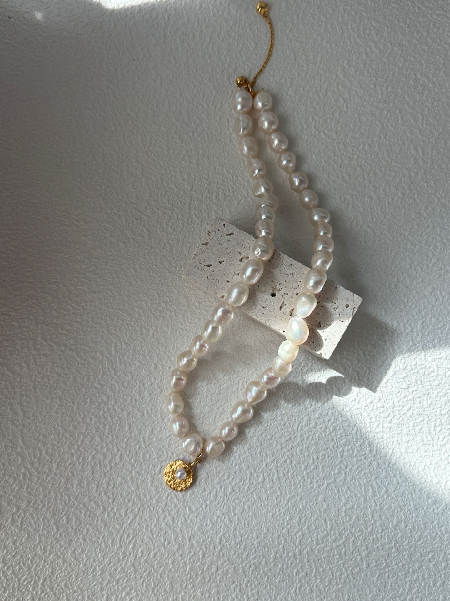 Pure natural Baroque retro minimalist pearl necklace