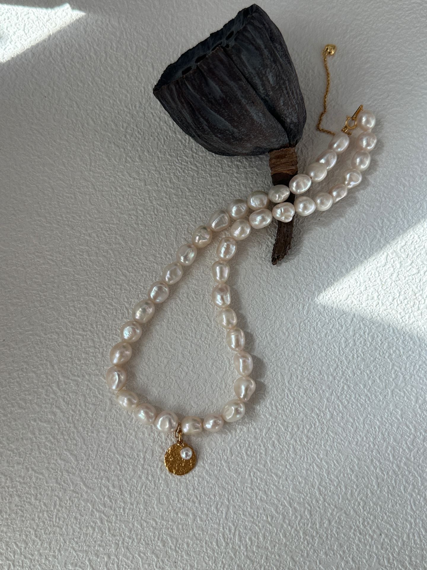 Pure natural Baroque retro minimalist pearl necklace