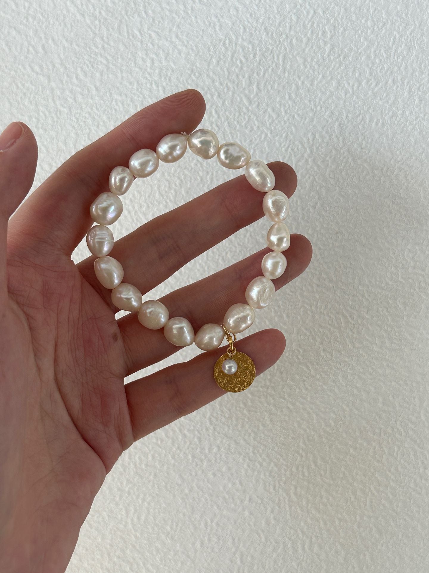 Pure natural baroque pearl bracelet