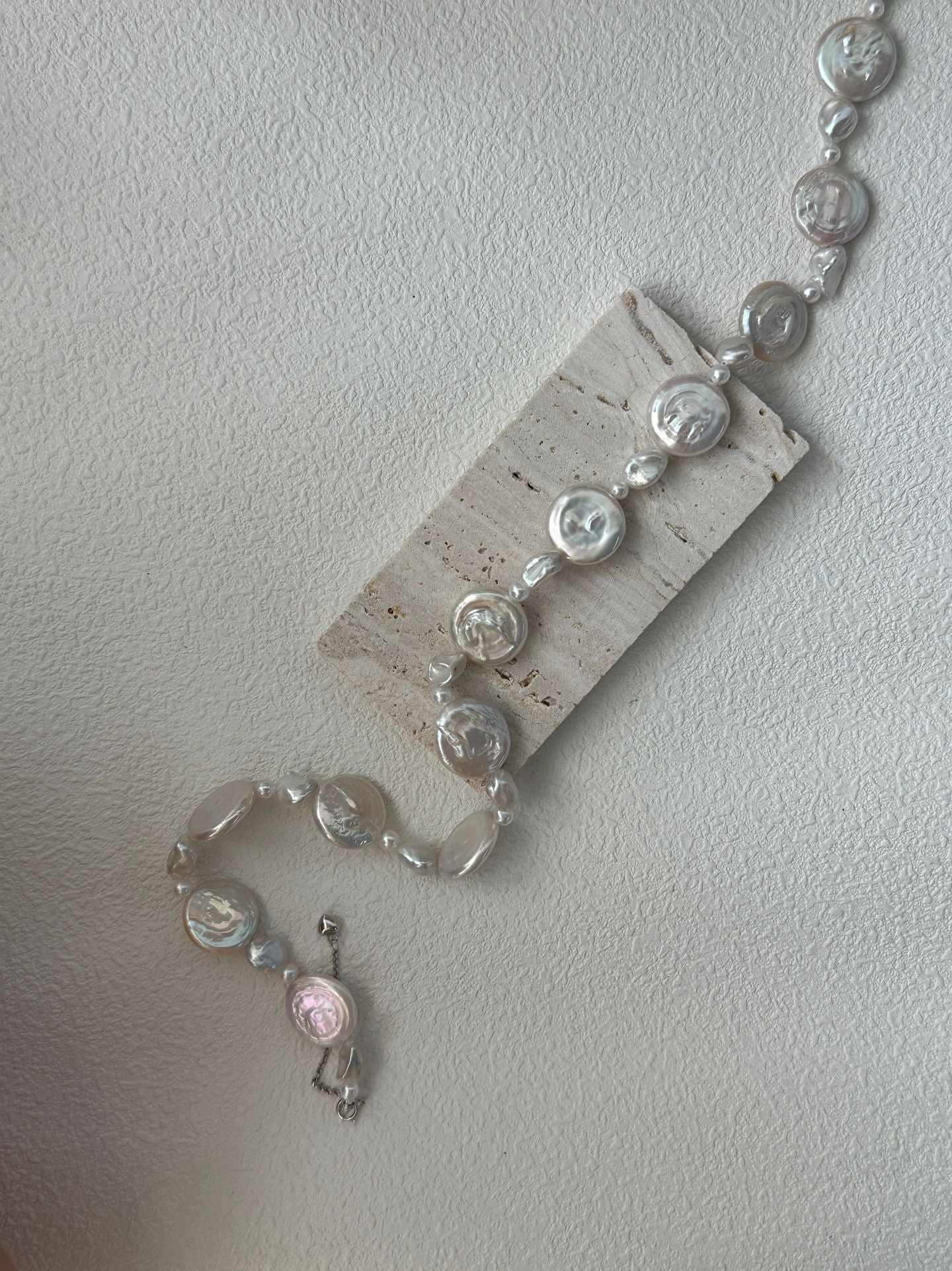 Pure natural Baroque sun and moon pearl necklace