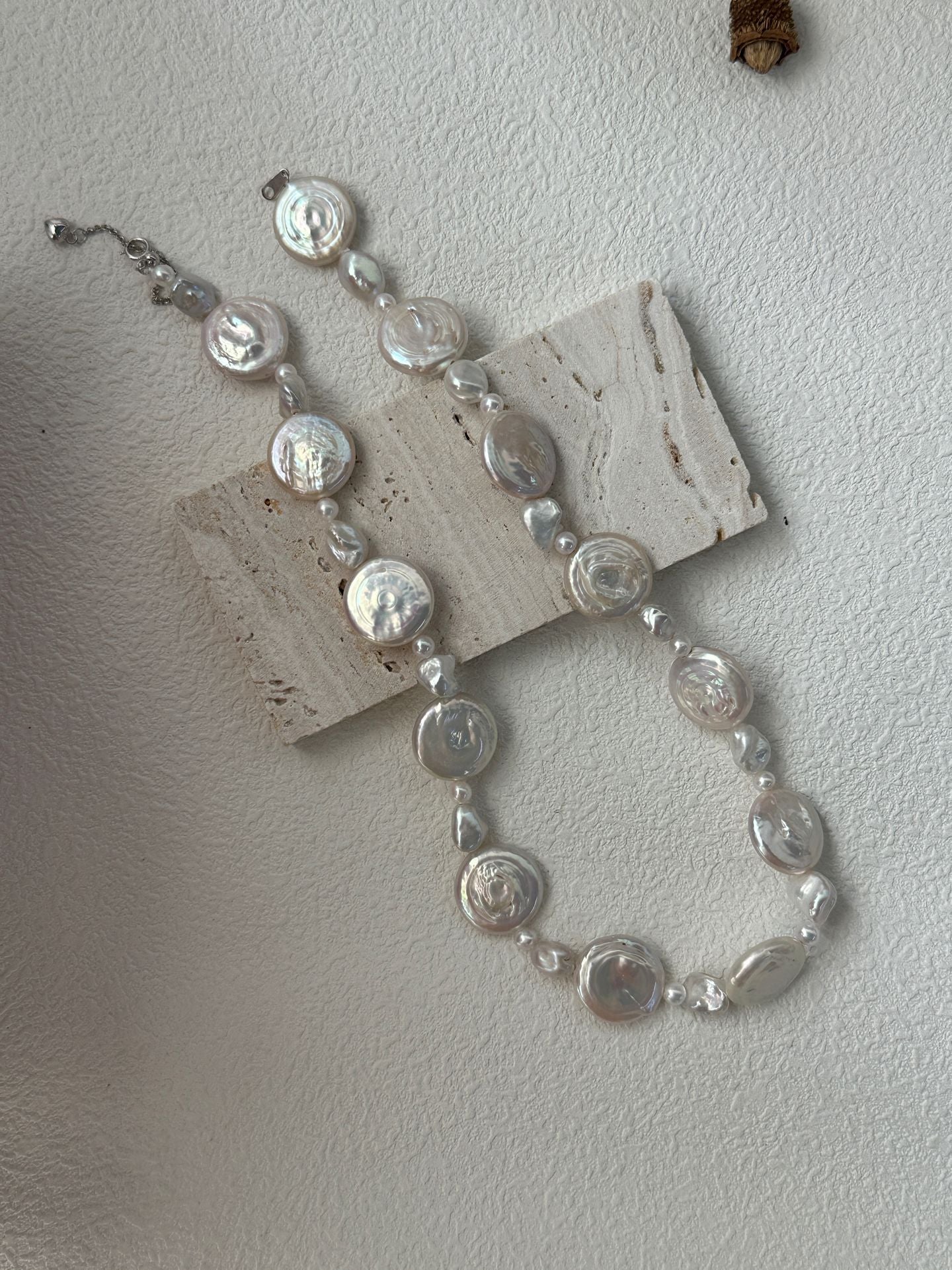 Pure natural Baroque sun and moon pearl necklace