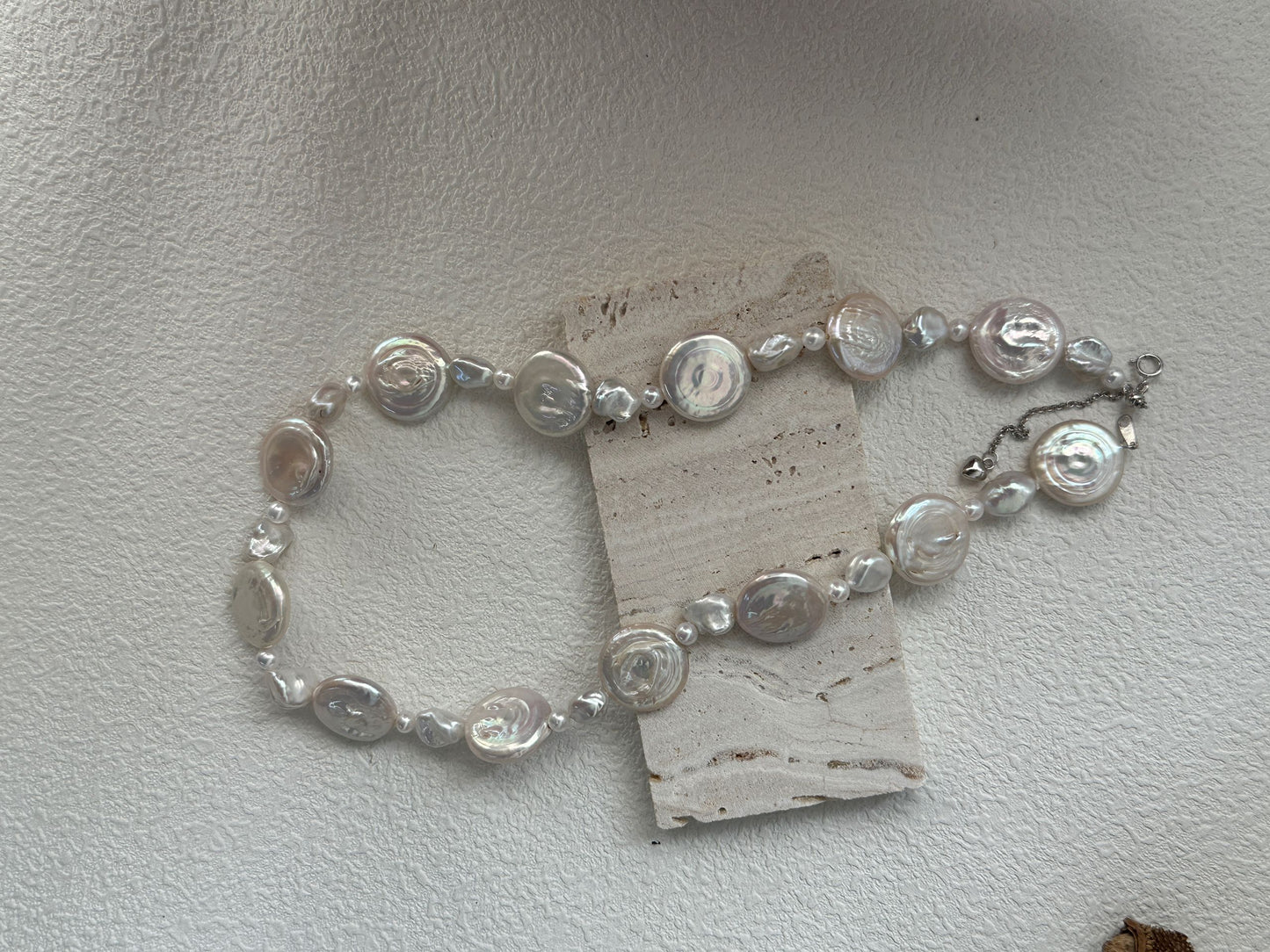 Pure natural Baroque sun and moon pearl necklace