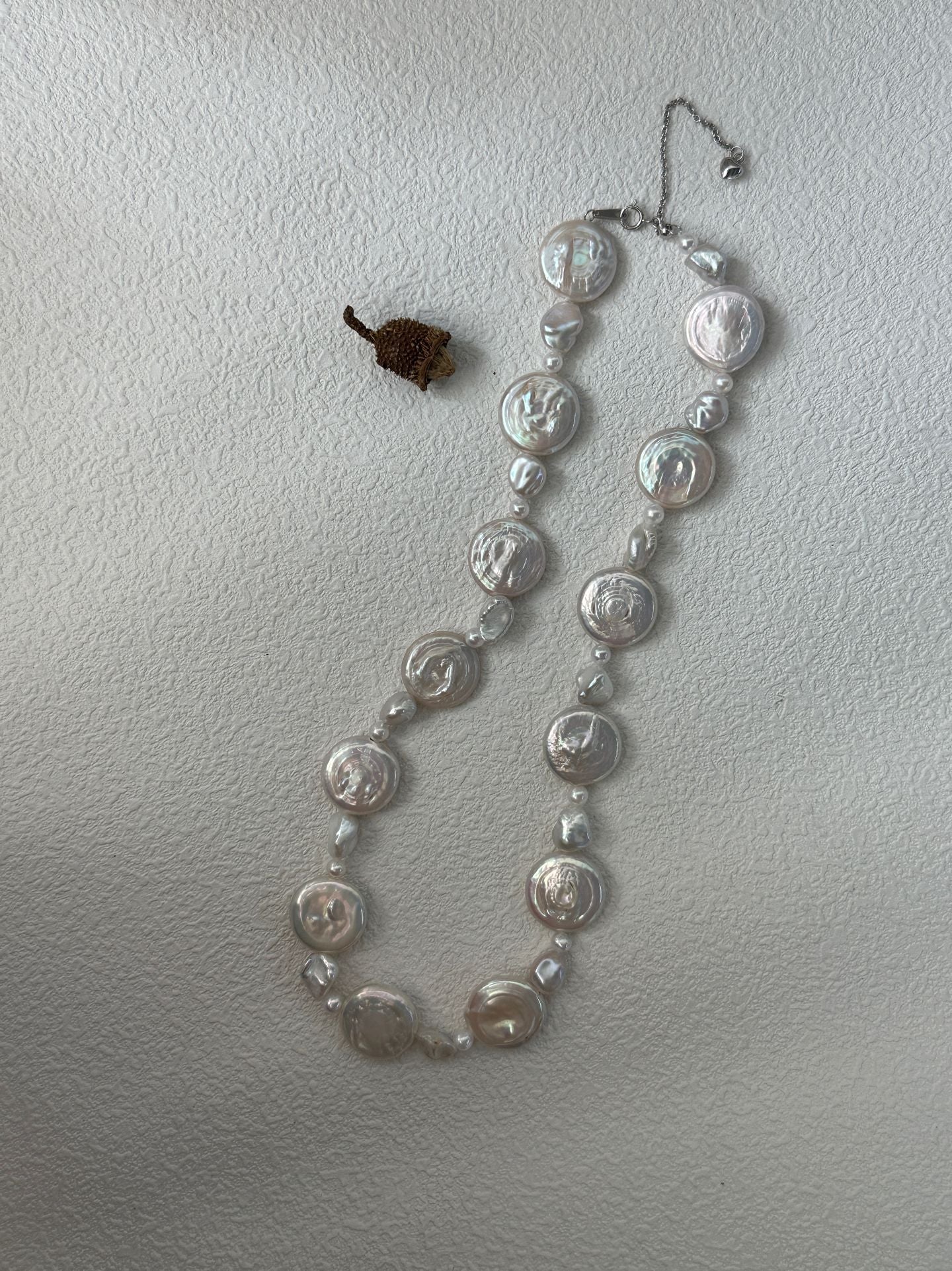 Pure natural Baroque sun and moon pearl necklace