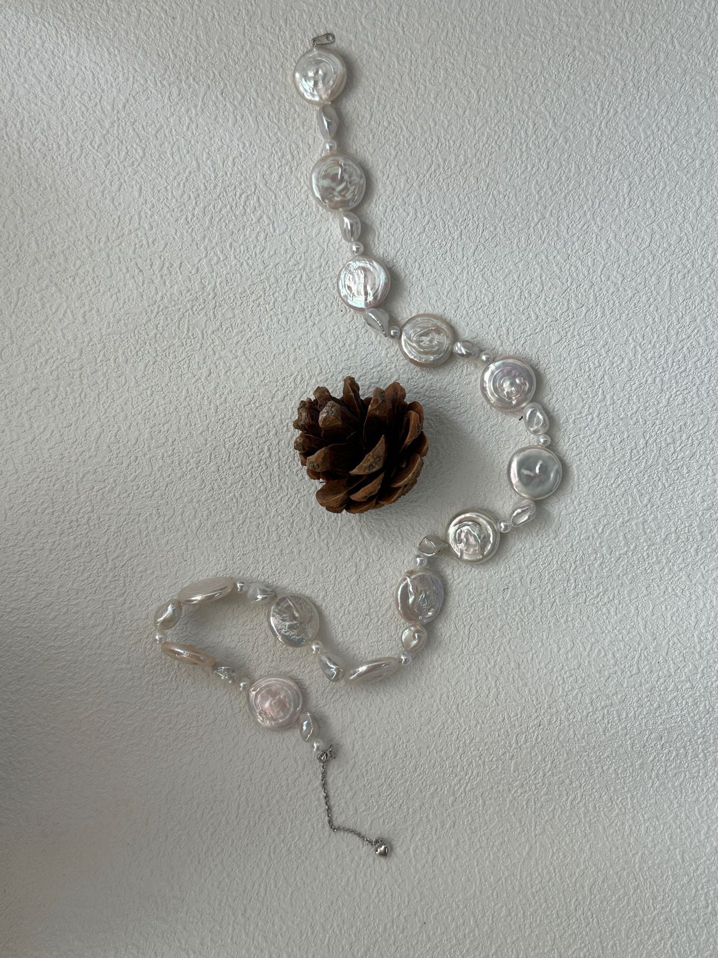 Pure natural Baroque sun and moon pearl necklace