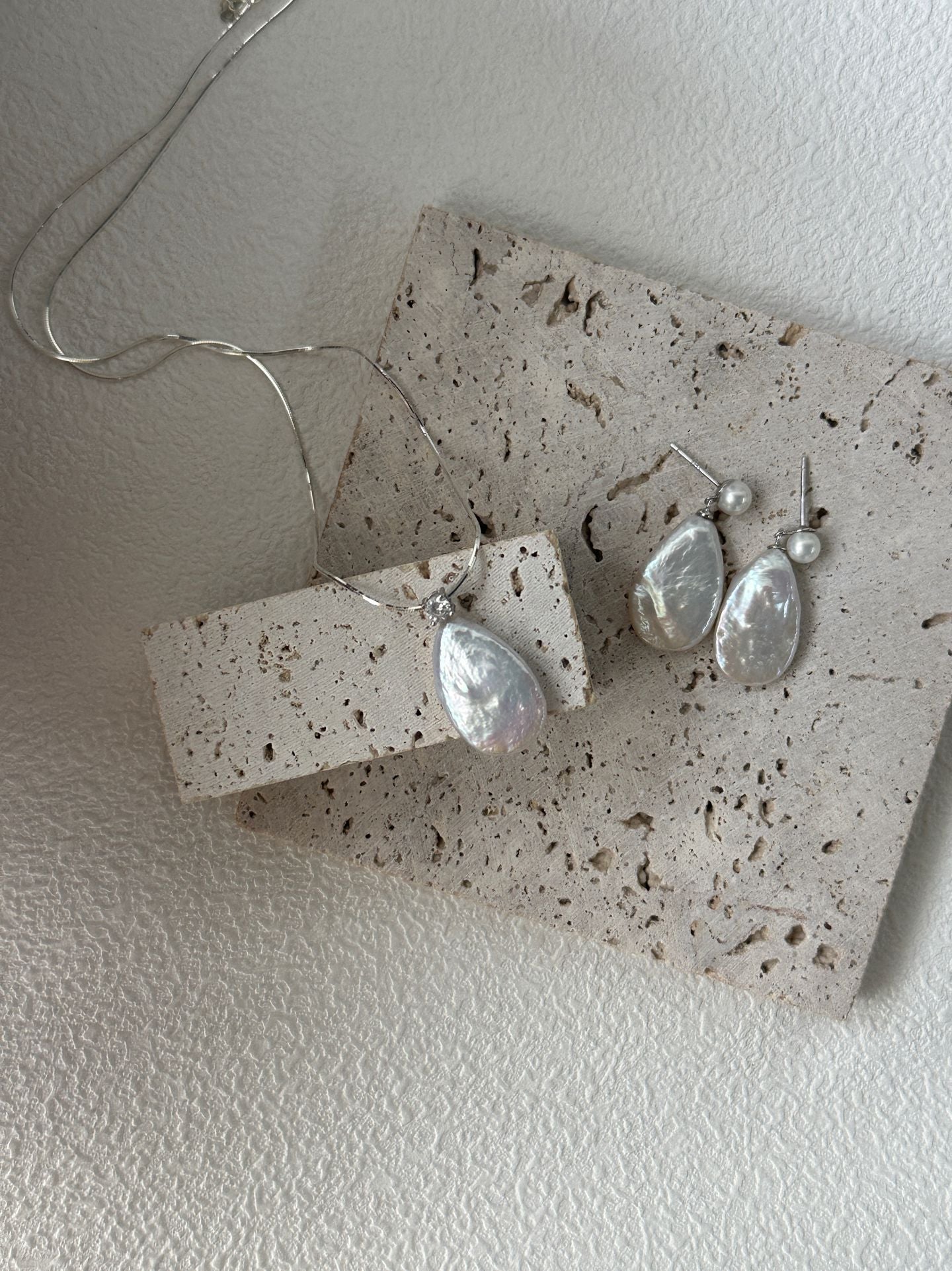 Pure natural Baroque large drop pearl earrings