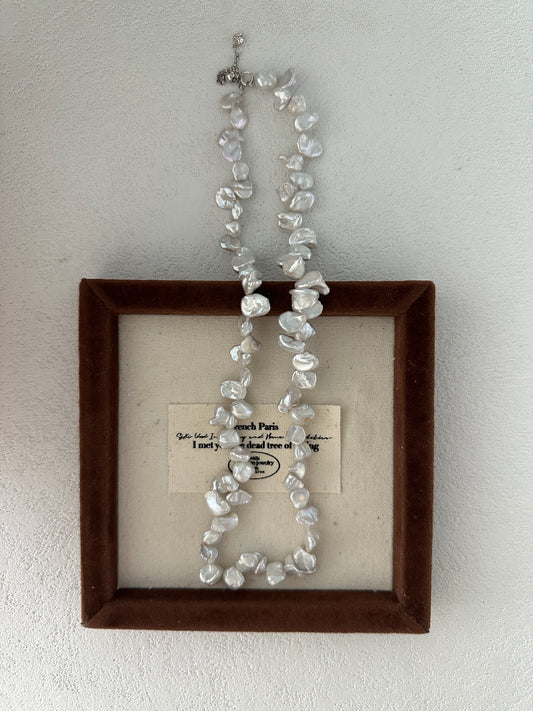 Keshi natural baroque pearl necklace