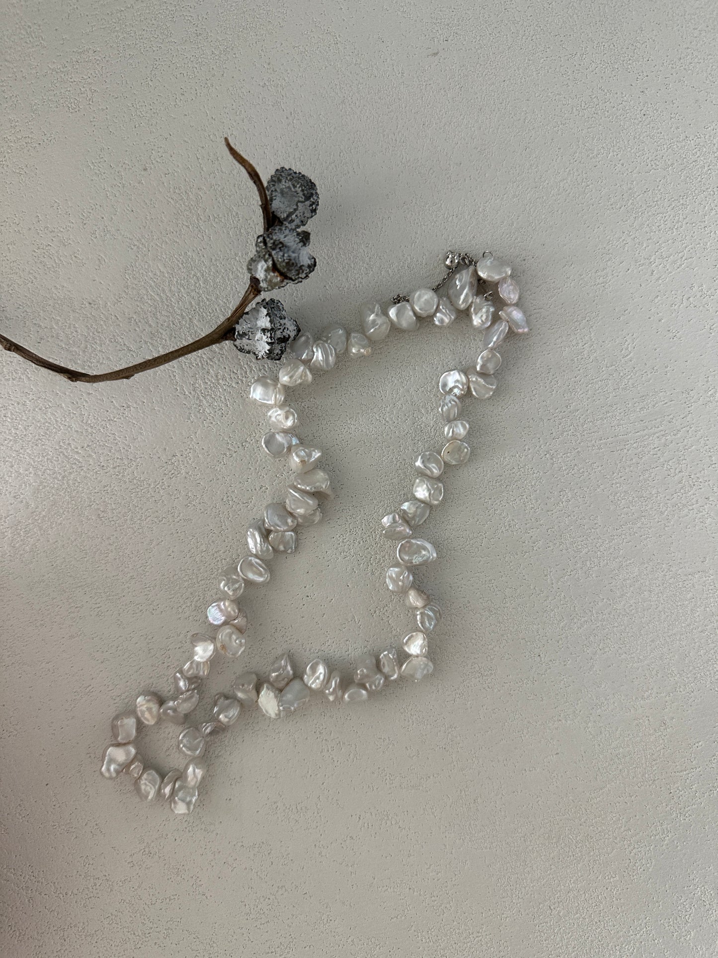 Keshi natural baroque pearl necklace