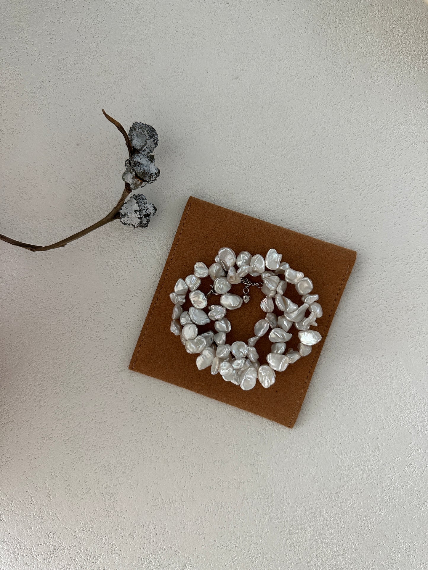 Keshi natural baroque pearl necklace