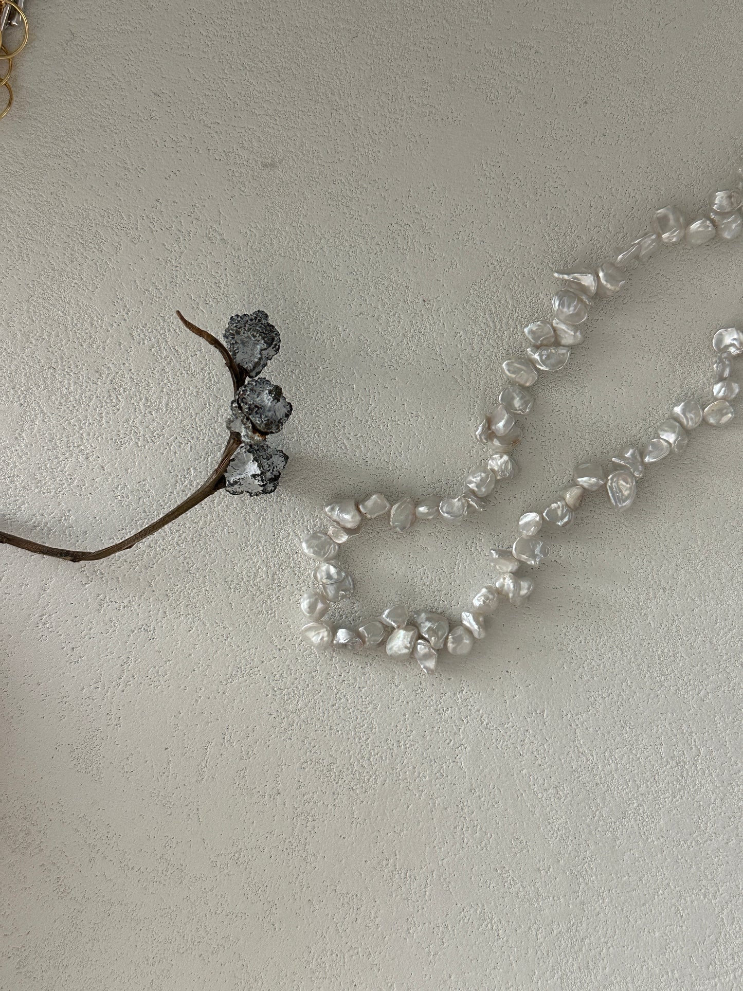 Keshi natural baroque pearl necklace