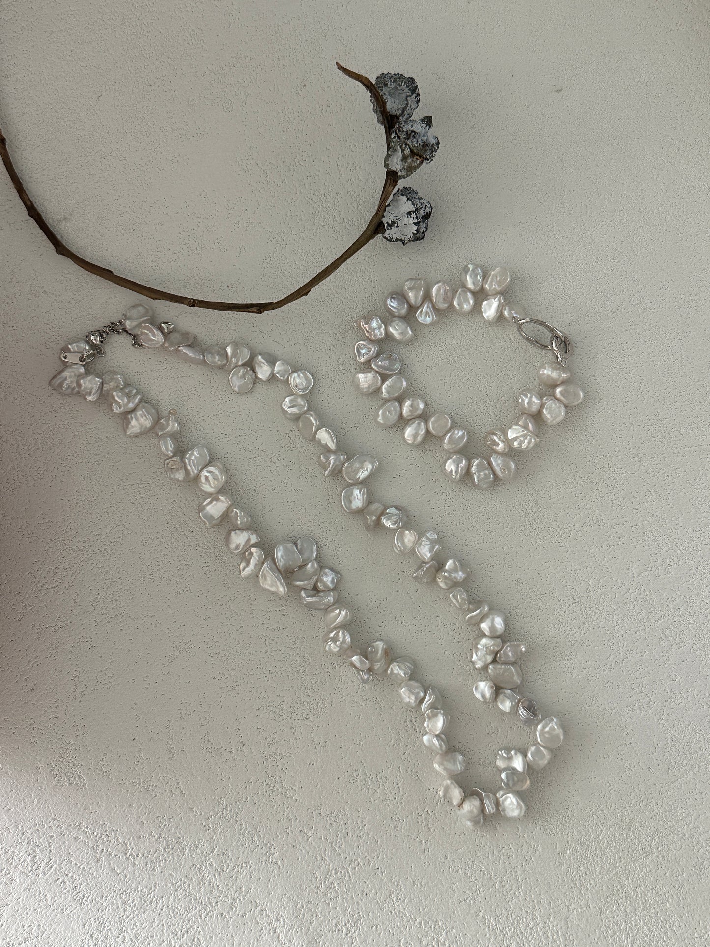 Keshi natural baroque pearl necklace