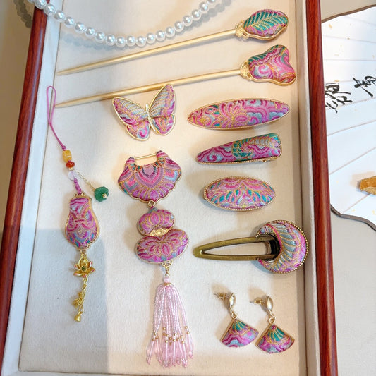 Intangible Cultural Heritage Chinese Silk Song Brocade Pure Handmade Pendant, Necklace, Jewelry