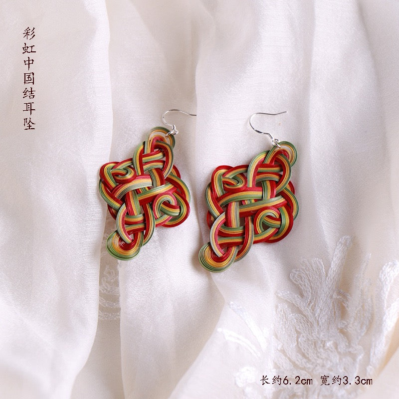Intangible cultural heritage handmade bamboo earrings, brooches, hairpins，the same style as Li Ziqi