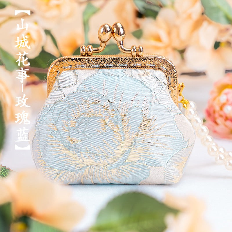 Intangible Cultural Heritage Handmade Brocade Pearl Handbag Coin Purse