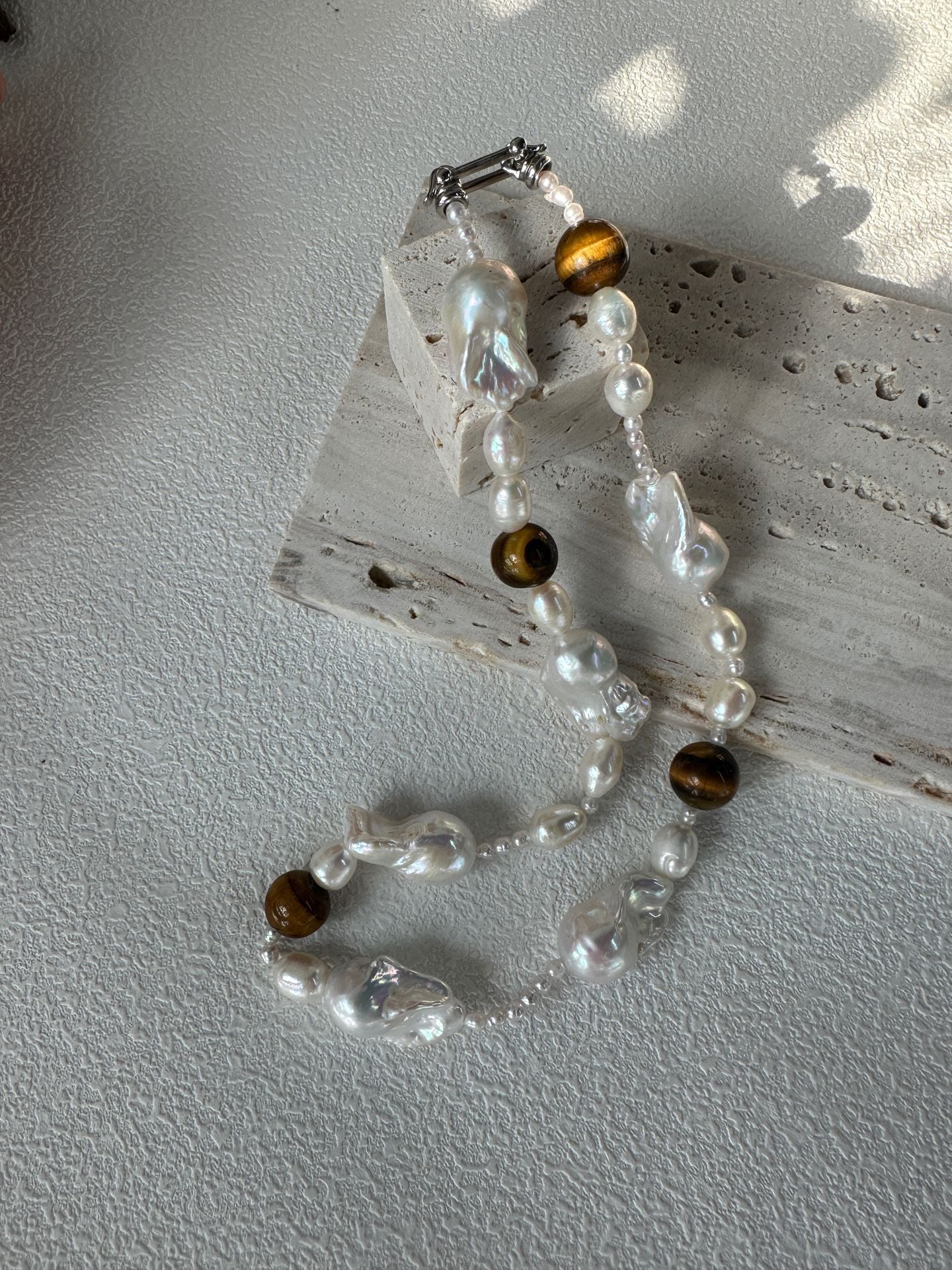 Amber Large Baroque Pearl Necklace