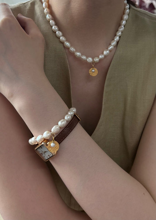 Pure natural Baroque retro minimalist pearl necklace