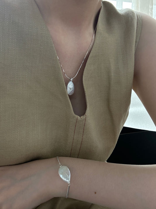 Pure natural Baroque large teardrop-shaped pearl necklace