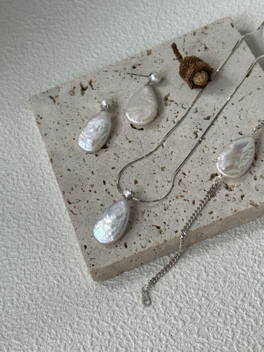 Pure natural Baroque large drop pearl earrings